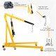 2 Ton Folding Engine Crane Engine Hoist Cherry Picker Ship Crane Heavy Duty Steel Lift Garage Workshop Auto Repair Foldable Stand 6 Caster (Yellow)