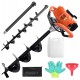 62cc 2.8HP Gas Powered Post Hole Digger, Gas Earth Auger/Ice Auger, with 3/6 Bits + 32Extension Bar, 2-Stroke Gasoline Post Digger for Fence Garden Farm Plant.