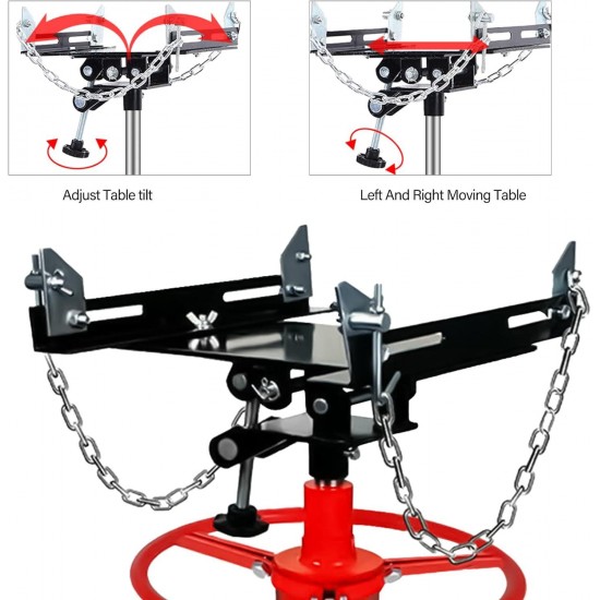 Hydraulic Transmission Jack, 34 - 70 Adjustable Height Telescoping Transmission Hydraulic Garage/Shop 1100 lbs/ 0.5 Ton 2 Stage Hydraulic 360° Swivel Wheel Lift Hoist for Car Lift