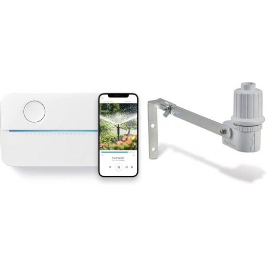 16ZULW-C 16 Zone: 3rd Generation Smart Sprinkler Controller with Hyperlocal Weather Intelligence, 16 Zone (3rd Generation) & Rain Bird CPRSDBEX Wired Rain Sensor with Mounting Bracket and Wire