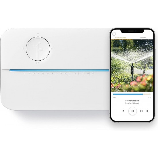 16ZULW-C 16 Zone: 3rd Generation Smart Sprinkler Controller with Hyperlocal Weather Intelligence, 16 Zone (3rd Generation) & Rain Bird CPRSDBEX Wired Rain Sensor with Mounting Bracket and Wire