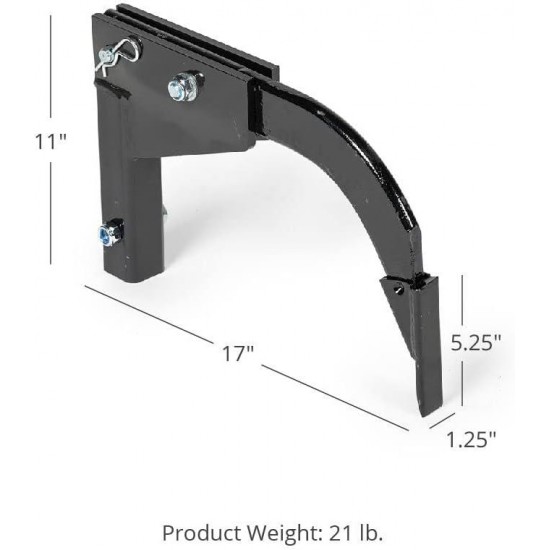 Hitch Mounted Ripper Box Scraper V2, 16in Shank, Fits 2in Receiver Adapters, CAT 0 and CAT 1 Tractors, Trenching Sub Soil Shank, Landscaping Equipment