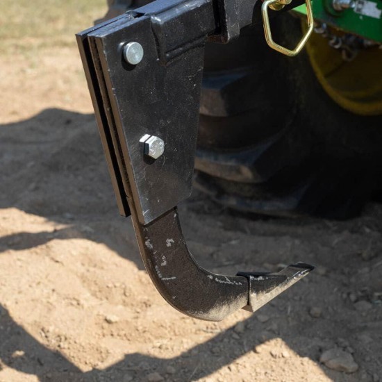 Hitch Mounted Ripper Box Scraper V2, 16in Shank, Fits 2in Receiver Adapters, CAT 0 and CAT 1 Tractors, Trenching Sub Soil Shank, Landscaping Equipment