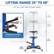 Transmission Jack Lift 1322lbs, 2 Stage Adjustable Telescoping Hydraulic Transmission Jack, High Lift Dual Telescopic Trans Jacks Hoist w/Pedal, 34 to 68 Lifting Range