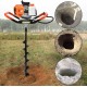 72CC Auger Post Hole Digger Gas Powered Auger with 3 Earth Drill Bits 4 & 8 & 12, 3 Extension Rods for Fence Garden Farm Plant