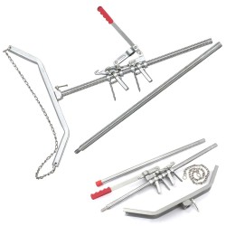 Stainless Steel Calf Puller Calving Durable Ratchet Delivery Cattle Birthing Veterinary Instruments by WDL, Silver, 65 inches