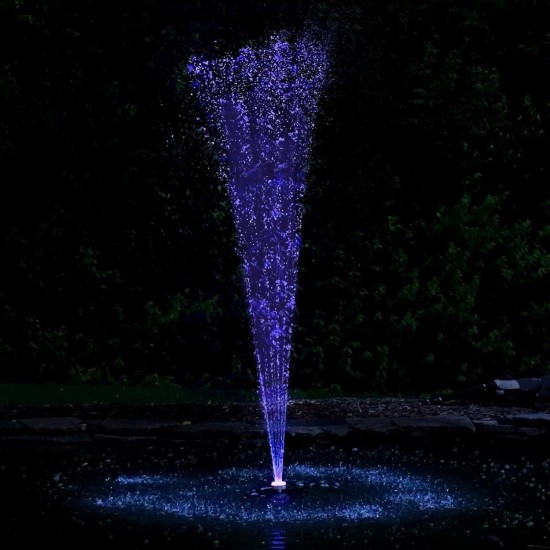 1400 Floating Water Fountain with 48 LED Lights, 1,480 GPH Pump, 33 Foot Power Cord - Provides Aeration and Decorative Display (Color Changing)