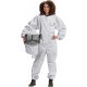 U73 Natural Cotton Beekeeper Suit with Round Veil, XL, White