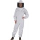 U73 Natural Cotton Beekeeper Suit with Round Veil, XXL, White