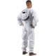 U73 Natural Cotton Beekeeper Suit with Round Veil, L, White