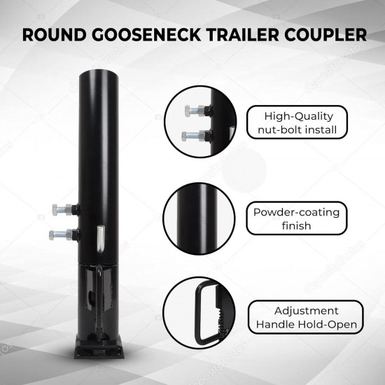 Replacement for Round RAM Gooseneck Trailer Coupler Adjustable Height 25,000 lbs 2-5/16 Ball Replaces 028700300 1289020300 fits All PRP Series Model