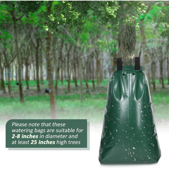 20 Pack Tree Watering Bags 20 Gallon PVC Slow Release Heavy Duty Tree Water Bag Bulk with Zipper and Handle Reusable Plant Drip Irrigation System for Trees Irrigation, 5-8 Hours Releasing Time