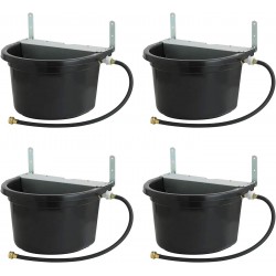 FW16MTLBLACK 4 Gallon Capacity Automatic Float Controlled Waterer Animal Horse & Cattle Livestock Water Trough, Black (4 Pack)