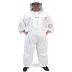 430P Big and Tall Ventilated Beekeeping Suit with Round Veil, 6XL, Arctic White