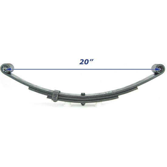 2)- Boat Trailer 3 Leaf Double Eye Springs (1 Pair) 20'' 3700lbs Capacity Per Pair, Black (24001-2)