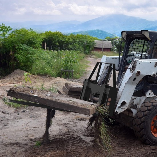 4000lbs Skid Steer Pallet Fork Attachment, 48 Pallet Fork Frame with 48 Fork Blades for Loaders Tractors Quick Tach Mount