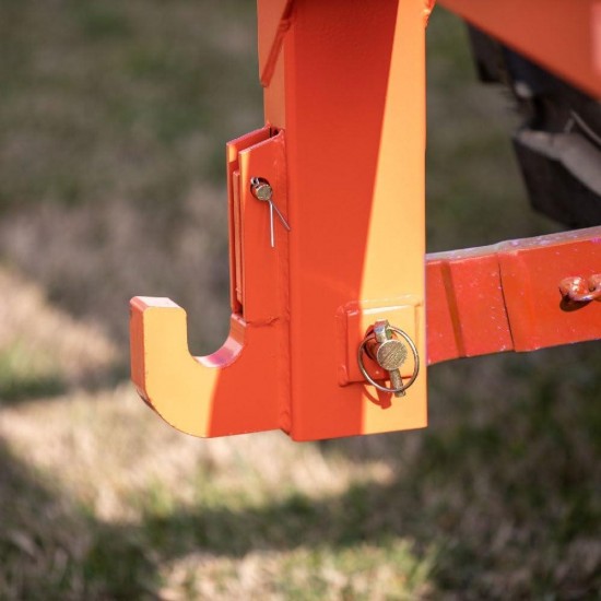 3 Point Quick Hitch Adaption to Category 1 Tractors, 3000 LB Lifting Capacity, 27.5 Between Lower Arms, 14.5 ~17.5 Level Adjustment, Orange Finish