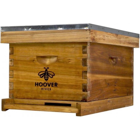 8 Frame Langstroth Beehive Dipped in 100% Beeswax Starter Kit (1 Deep Box & Accessories)