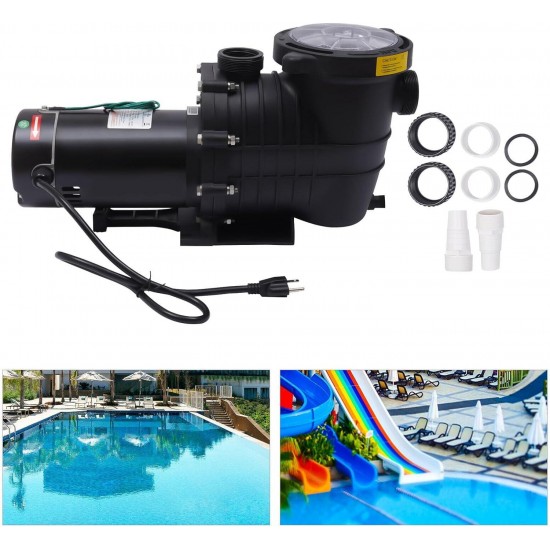 2HP Swimming Pool Pump Motor, 118.8GPM In/Above Ground Pool Pump 1500W for Water Circulation in Hotels Restaurants Aquaculture