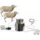 Milking Machine for Goats Cows, Pulsation Vacuum Pump Milker, Milking Supplies W/Stainless Steel Bucket, Portable Livestock Milking Equipment, Automatic Stop Device