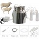 Milking Machine for Goats Cows, Pulsation Vacuum Pump Milker, Milking Supplies W/Stainless Steel Bucket, Portable Livestock Milking Equipment, Automatic Stop Device