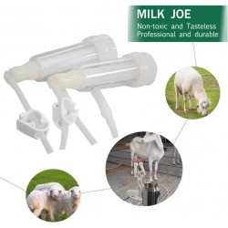 Milking Machine for Goats Cows, Pulsation Vacuum Pump Milker, Milking Supplies W/Stainless Steel Bucket, Portable Livestock Milking Equipment, Automatic Stop Device