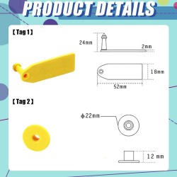 100 Pcs UHF RFID Sheep Ear Tags (902-920) MHz ISO 18000-6C for Animal/Livestock Supplies/Pasture Management(ET-013)