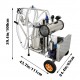 Electric Milking Machine, Farm Bucket Milker, SS Vacuum Pump Milking Machine for Cows/Goats with 25L 304 Stainless Steel Bucket,10-12Cows/Hour, with Wheels Easily Move for Cows/Sheeps