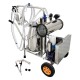 Electric Milking Machine, Farm Bucket Milker, SS Vacuum Pump Milking Machine for Cows/Goats with 25L 304 Stainless Steel Bucket,10-12Cows/Hour, with Wheels Easily Move for Cows/Sheeps