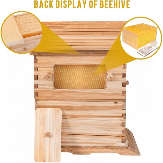 Wooden Beehive House Kit Automatic Beehives Boxes Starter Kit for Beekeepers