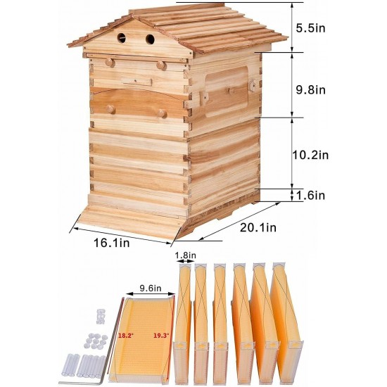 Wooden Beehive House Kit Automatic Beehives Boxes Starter Kit for Beekeepers