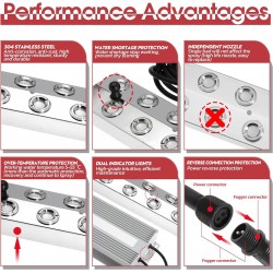 Mist Maker 12 Head with Float Ultrasonic Pond Fogger Humidifier Fog Machine Air Atomizer for Garden Greenhouse Lawn Pond Fishtank Landscape 9000ml/H 400W Mister Foggers