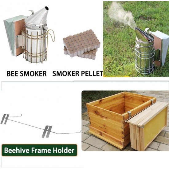 10 Frame BeeHives with Supplies Starter Kit, Bee Keeping Supplies-All Beginners Kit, Bee Hive Tool Set, Ventilated Bee Jacket (XXL)