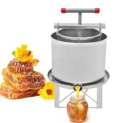 Manual Honey Press Extractor, Large DIY Fruit Honey Presser and Cider Universal Silver Stainless Steel Household Bee Honey Press Wax Press for Beekeeping Agriculture Beekeeping Tool, Capacity: 12.6L