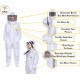 Three Layer Ultra Ventilated Mesh Beekeeping Bee Suit with Beekeeper Gloves & Two Beekeeping Veils for Men & Women.