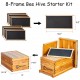 8-Frame Bee Hives and Supplies Starter Kit,Beehive Kit Dipped in 100% Beeswax,Bee Keeping Supplies-All Beginners Kit Includes Beekeeping Supplies Tool Set and Bee Suit.