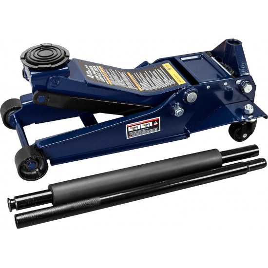 AT84007U Torin Hydraulic Low Profile Service/Floor Jack with Dual Piston Quick Lift Pump, 4 Ton (8,000 lb) Capacity, Blue