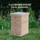 Bee Hive Boxes Starter Kit, 3 Layer Bee House with 10 Medium and 20 Deep Frames & Foundations, Langstroth Beehive for Bee Keeping, Beekeeping Supplies with Plastic Queen Excluder and Nails