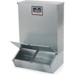 2 Door Heavy Duty Galvanized Steel Alloy Supplement Outdoor Hog Feeder with  Acting Doors for 8 Full Grown Hogs and Pigs