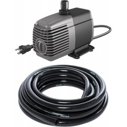 Active Aqua AAPW1000 1000 GPH Submersible Pond Water Pump for Hydroponic System and 0.75-Inch ID Black 25-Foot Vinyl Irrigation Tubing