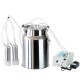 10L Cow Milking Machine Pulsation Vacuum Pump Electric Milker Automatic Portable Livestock Milking Machine with Stainless Steel Milk Bucket Tube Brush