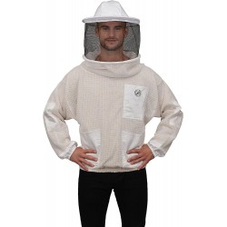 520 Aero Beekeeping Smock with Round Veil, S, Field Tan