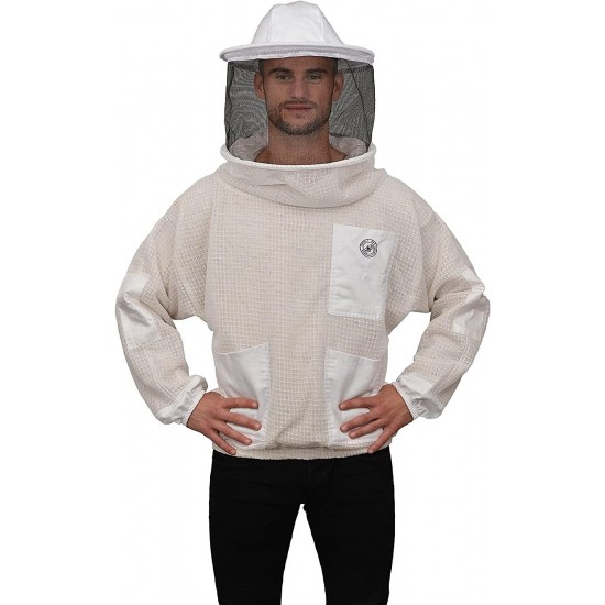 520 Aero Beekeeping Smock with Round Veil, S, Field Tan