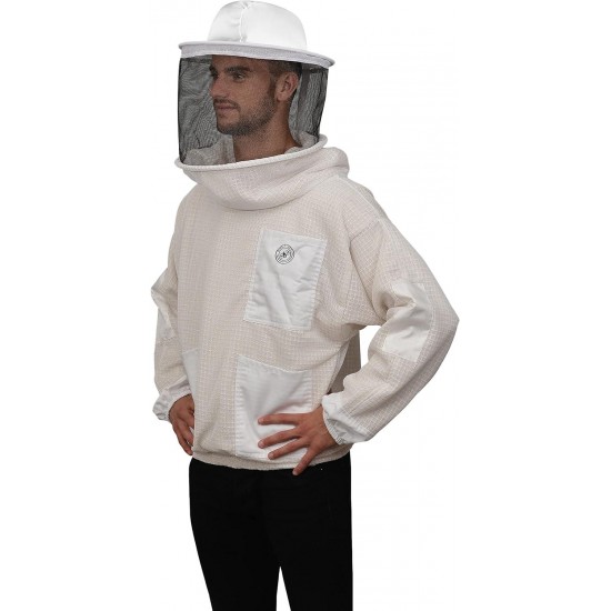 520 Aero Beekeeping Smock with Round Veil, S, Field Tan