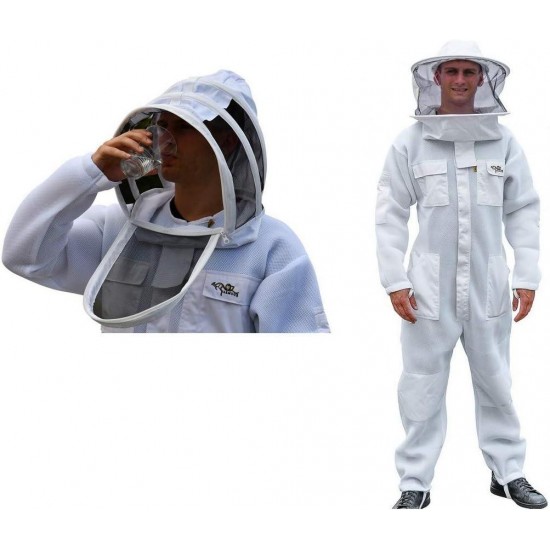 Beekeeping Suit Ventilated Air Mesh with Fencing & Round Brim Hat