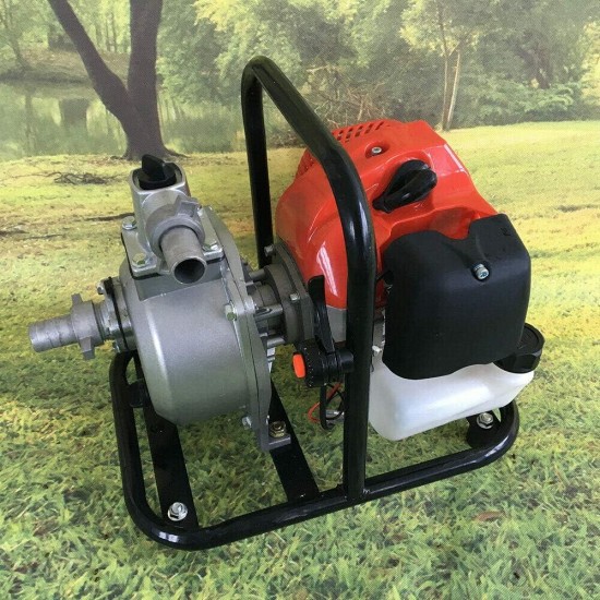 Gasoline Water Pump Water Transfer Pump, 2-Stroke 1.7HP 43CC, Gas Powered High Pressure for Irrigation Gardening Landscaping Lawn Irrigation Pool