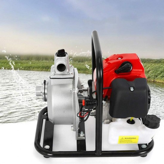 Gasoline Water Pump Water Transfer Pump, 2-Stroke 1.7HP 43CC, Gas Powered High Pressure for Irrigation Gardening Landscaping Lawn Irrigation Pool