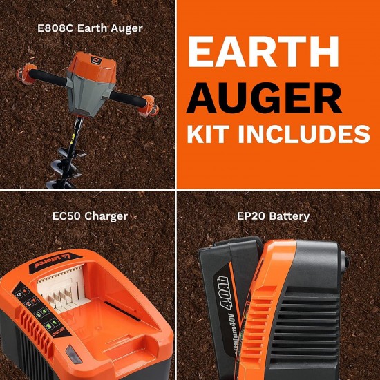 Redback 40V Earth Auger Cordless Post Hole Digger Brushless Motor 2Ah Battery and 5A Charger Included