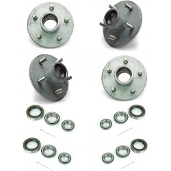 4)- Boat Trailer Hot Dipped Galvanized 3500lbs Hub 5 Bolt Lug with Bearing Kit, (25816-4)