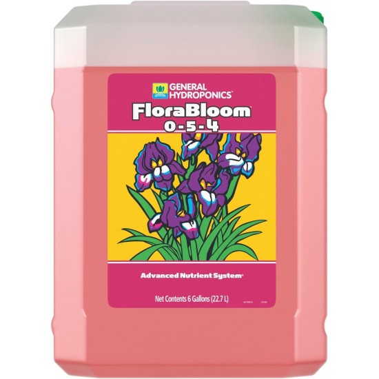 FloraBloom 0-5-4 Advanced Nutrient System to Provide Nutrients for Reproductive Growth, 6 Gal